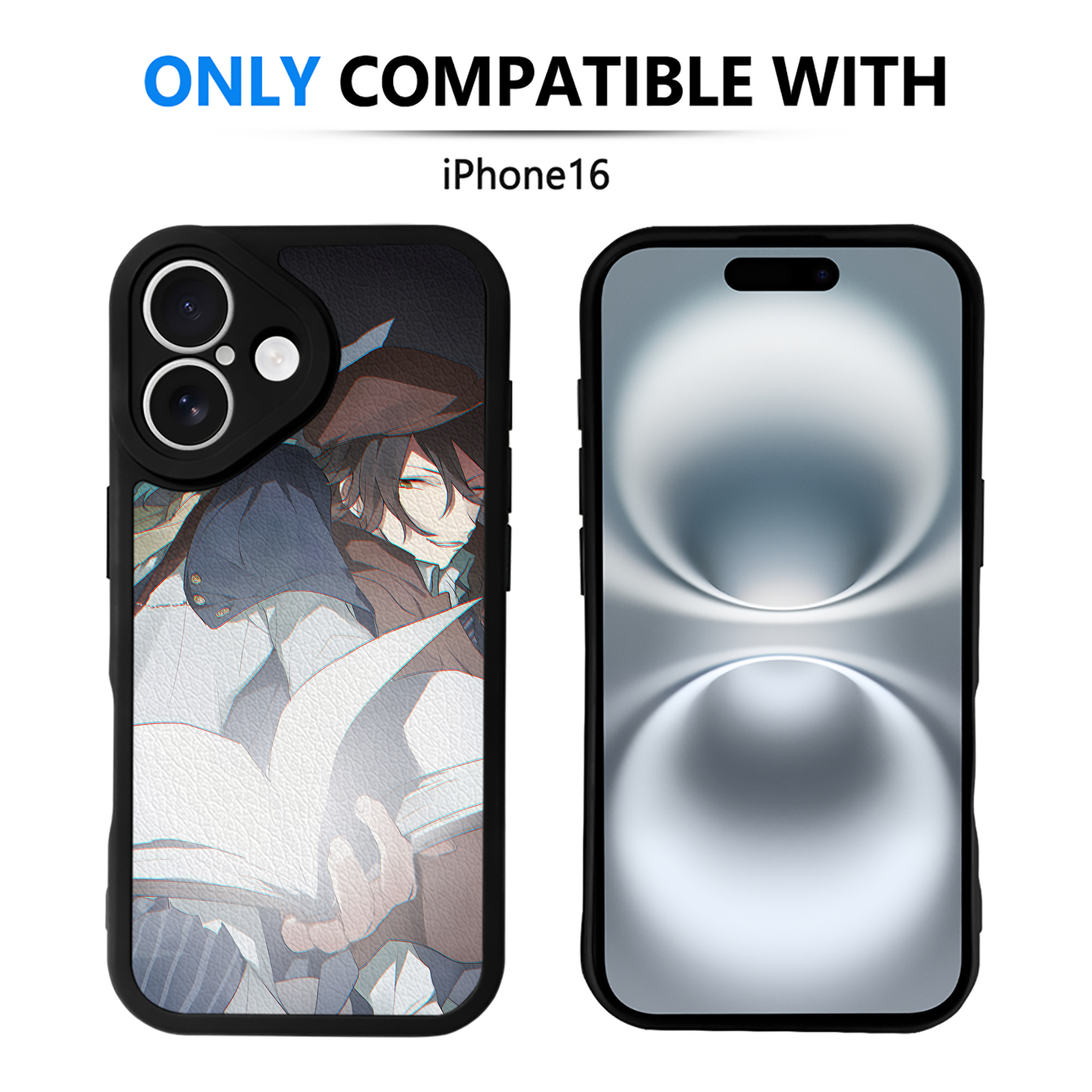 （画像用） 文豪ストレイドッグス Bungo Stray Dogs 【iPhone 16シリーズ対応】シリコンスマホケース（レザー調） 材質：シリコン